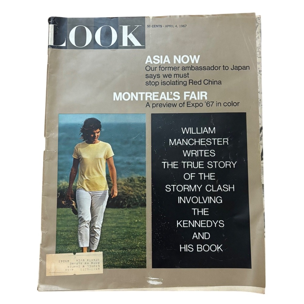 Vintage LOOK Magazine |‎ April 4 1967 | Jackie Kennedy | Montreal Expo | 67 Ads